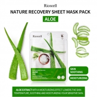 Тканевая маска на основе  экстракта Алоэ Вера / Ricocell Nature Recovery Mask Pack Aloe